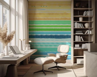 Watercolor Lines I Mural Removable Wallpaper