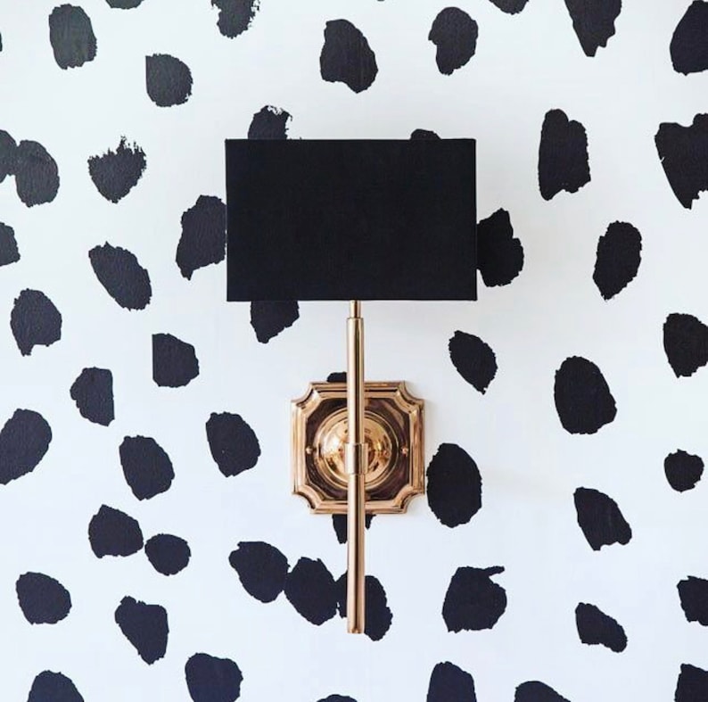 DOT WALLPAPER DALMATIAN Custom Wallpaper Personalized Black Etsy UK