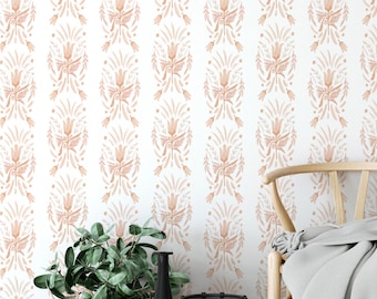 PAPEL PINTADO DESMONTABLE DAMASCO ROSA Para Salón Y Dormitorio – Papel Pintado Politejido Autoadhesivo