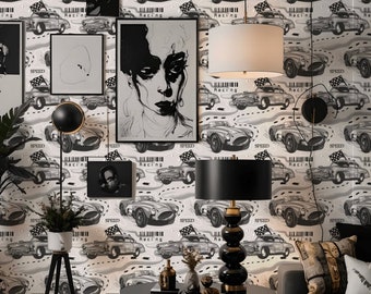 Vintage Cars Removable Wallpaper