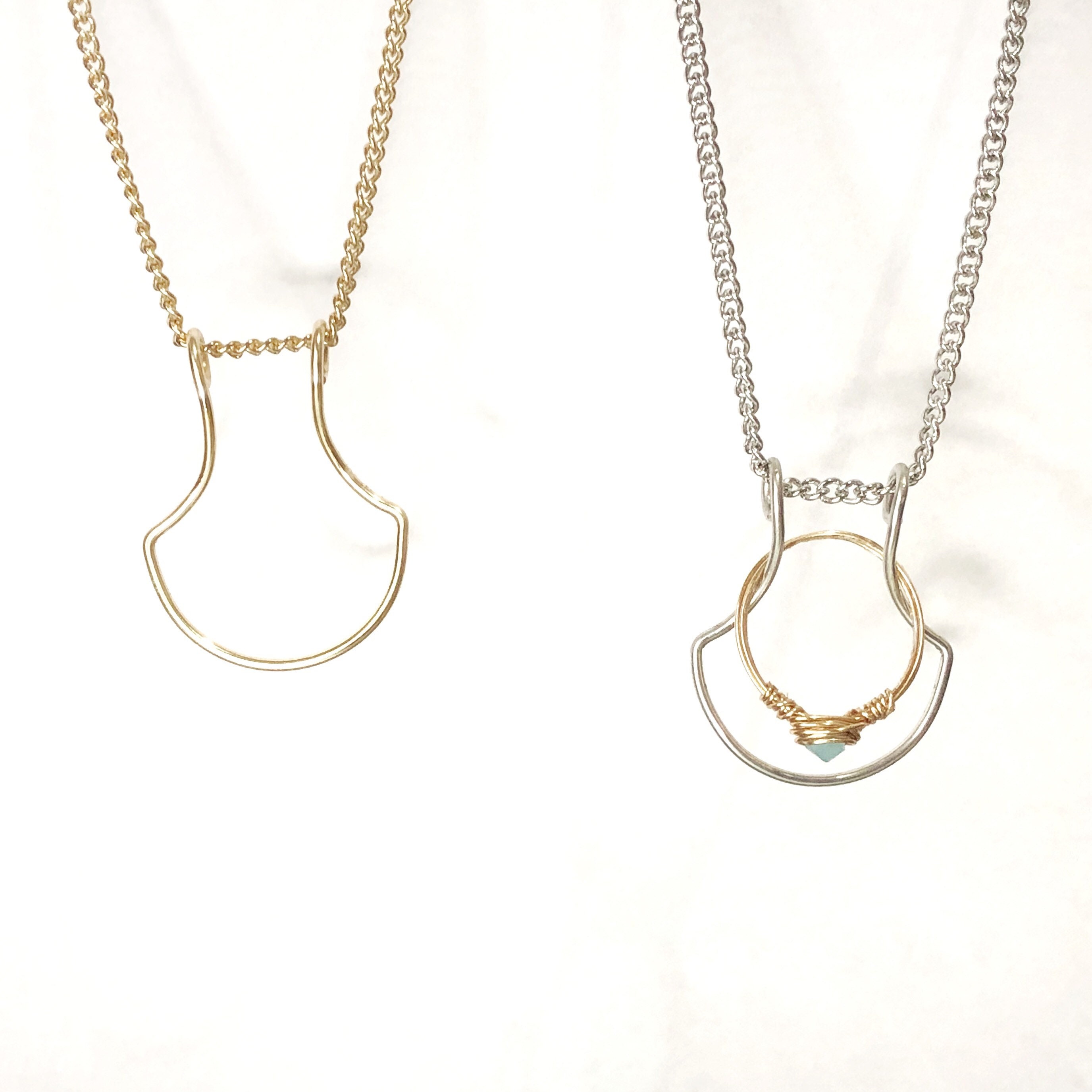 GOLD circle Magic ring holder necklace / necklace to hold Etsy