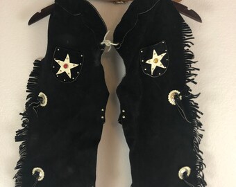 Child Black Fringe Western Cowboy Chaps