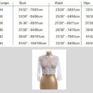 White lace wedding bolero Wedding Bolero Lace Bolero Wedding shrug Wedding Bolero for dress Lace Separate top Ivory Women's Wedding Jacket image 4