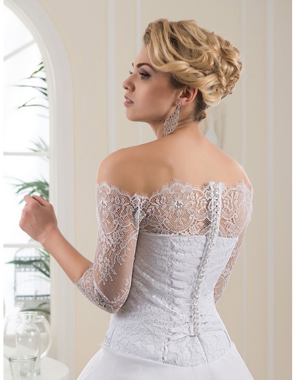 Ivory wedding bolero jacket hot sale
