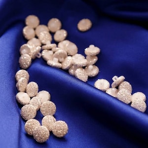 Glitter Wedding buttons with covered  tulle Ivory bridal buttons for sewing wedding dress Tulle Fabric cover buttons Satin button Size 18