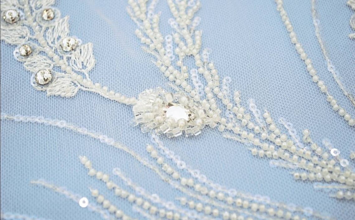 Ivory Embroidered 3d Lace Eb5029
