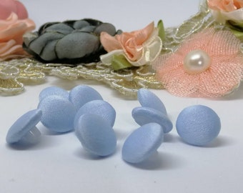 Pale blue buttons , pale blue  satin buttons , satin button, buttons blouse,sewing buttons, Small  buttons ,covered buttons , fabric buttons