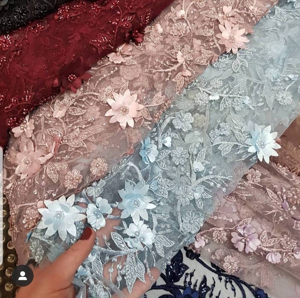 3d bridal fabric