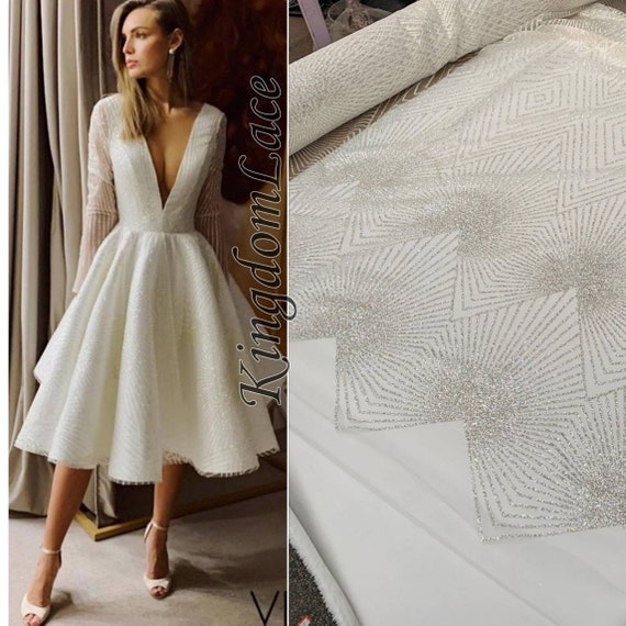Bridal Glitter Tulle Fabric for Wedding Dress Sparkle Tulle Fabric White  Translucent Glitter Fabric Lace Geometric Bridal Dress by the Yard - Etsy