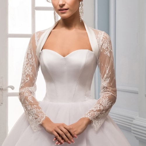 Ivory Bohemian Lace Wedding Bolero White Long Sleeve Bolero Etsy