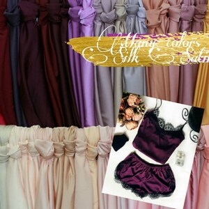 Satin Polyester fabric Many colors silk satin fabric Wedding fabric Bridal fabric Glossy and smooth Fabric width is 59&quot; By the yard satin