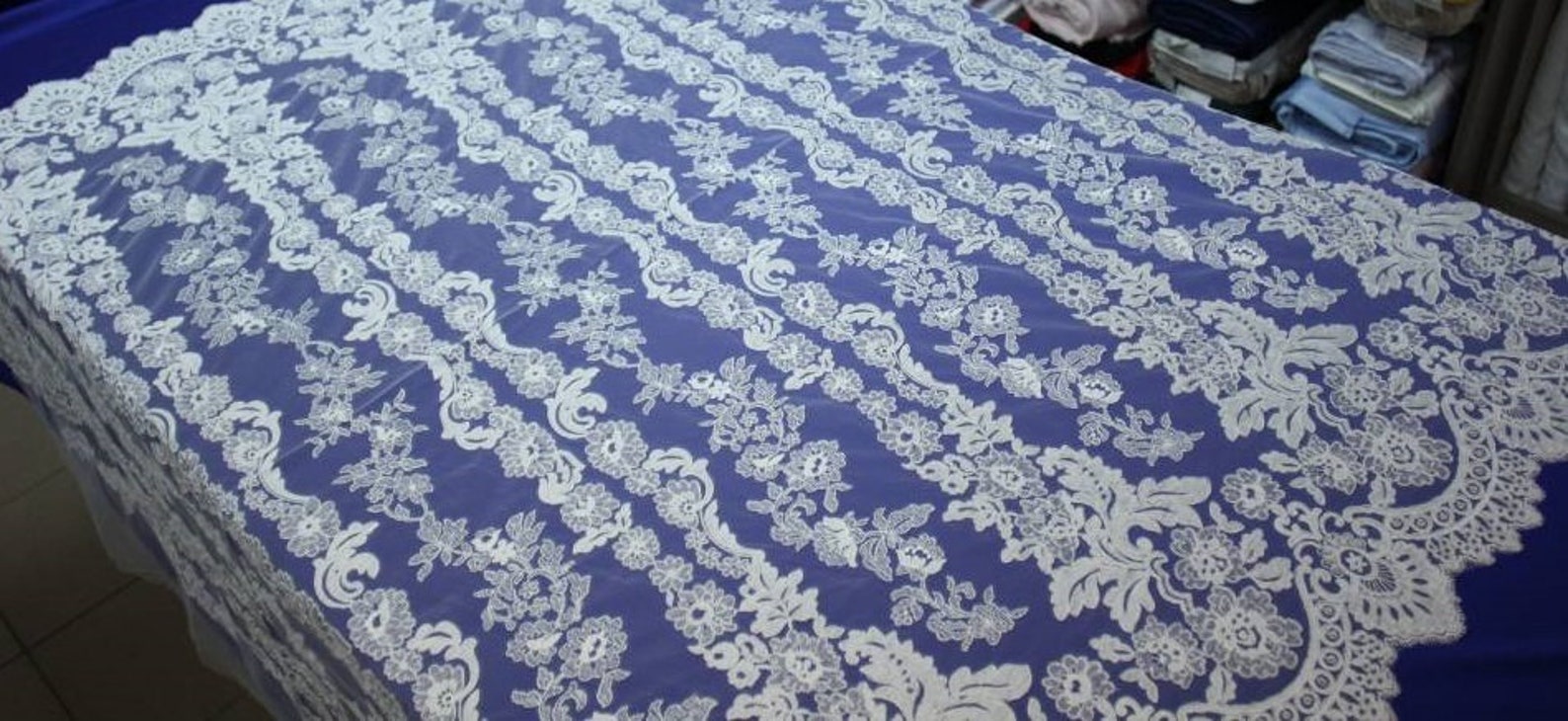 Ivory Corded Embroidery Lace Calvina