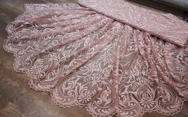blush pink lace fabric