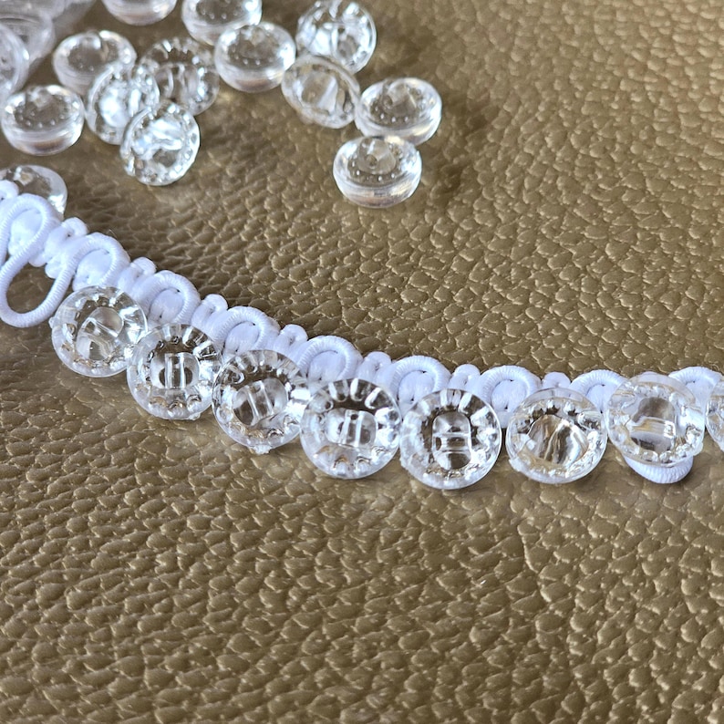 Set 1000 pc wedding buttons 16 L size / Transparent bridal buttons Plastic bridal buttons for sewing the wedding dress image 9