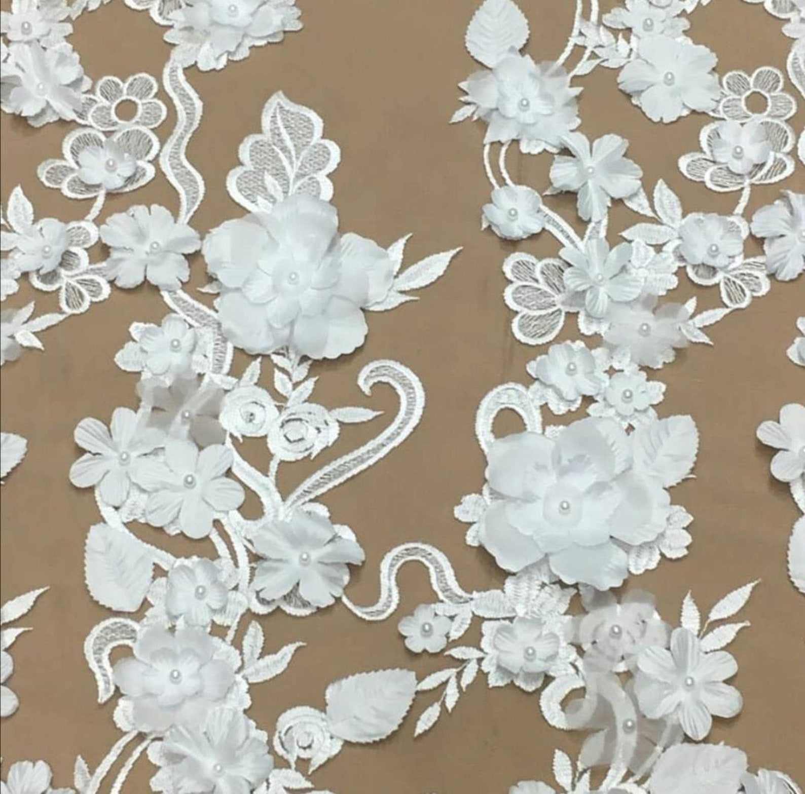 Bridal Ivory Lace Fabric by the Yard White Wedding Fabric With Etsy