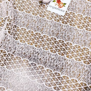 By the yard Bohemian Bridal lace fabric New Off White guipure wedding lace fabric Boho Wedding dress African lace fabric for bridal Width 54
