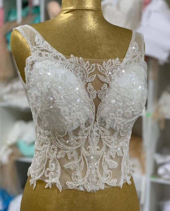 beaded bridal top