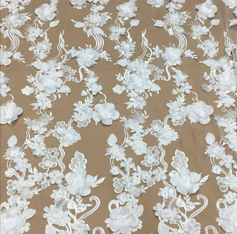 Bridal Ivory Lace Fabric by the Yard White Wedding Fabric With Etsy