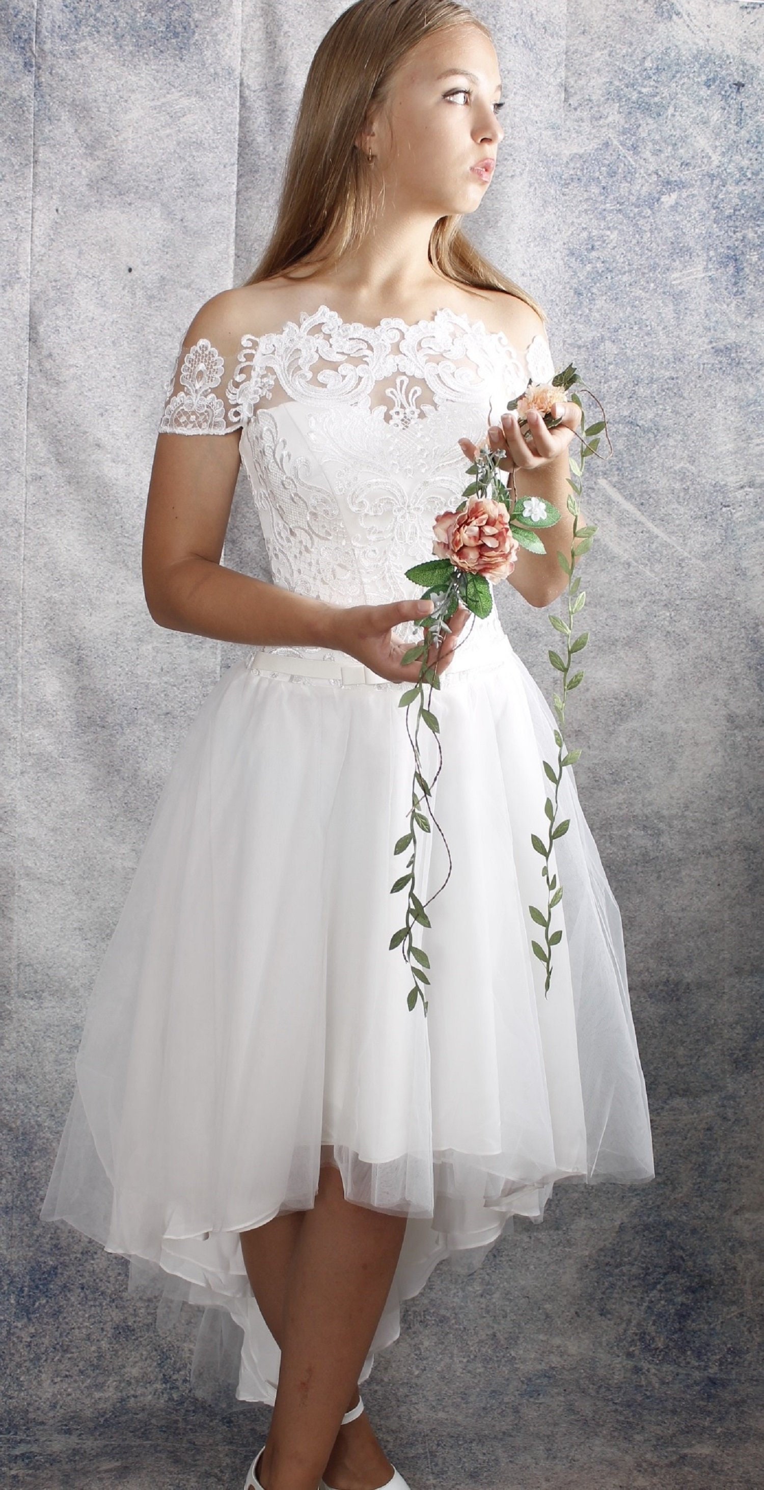 White Corset Top  Ivory Floral Bridal Corset Wedding Dress