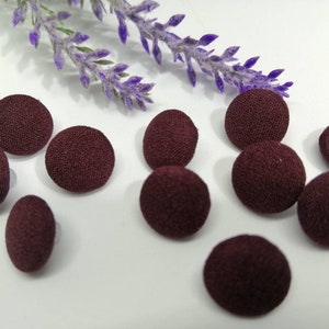 Burgundy chiffon buttons , Sewing buttons, Burgundy sew buttons,  Dress sew buttons, Sewing accessories for dresses, Covered Buttons ,Size
