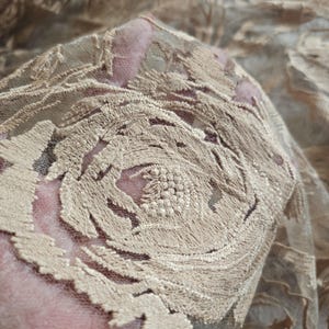 Cappuccino Embroidery rose lace Rose lace fabric Cappuccino wedding lace Cappuccino bridal lace Cappuccino lace by the 1 yard Wedding fabric image 16