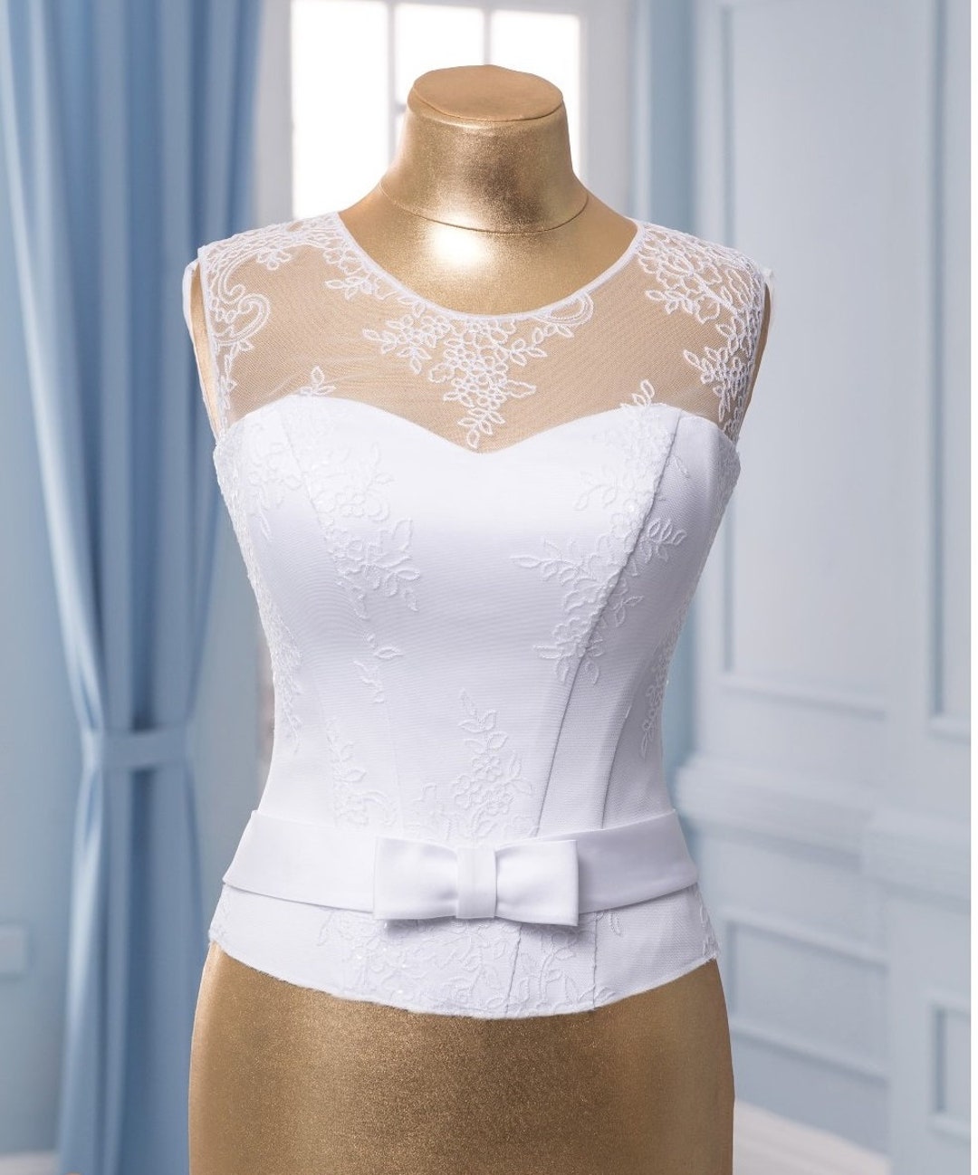 Detail for Wedding Dress Corset Separate Detail White Corset for
