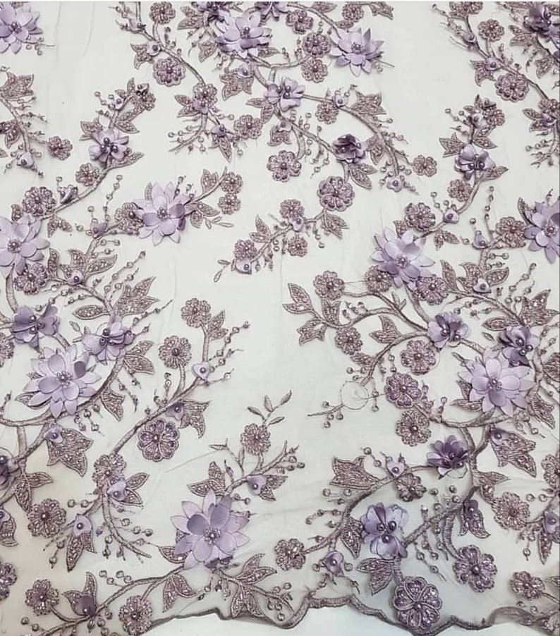 3D Bridal Lace fabric Lace on tulle beaded and decorated with pearls 3d wedding lace fabric Fashion Lace Wedding lace fabric 7 colors lace