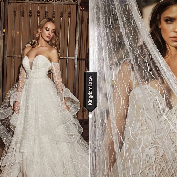 White Embroidery Mesh For Wedding Dress Mesh Lace Fabric White Etsy