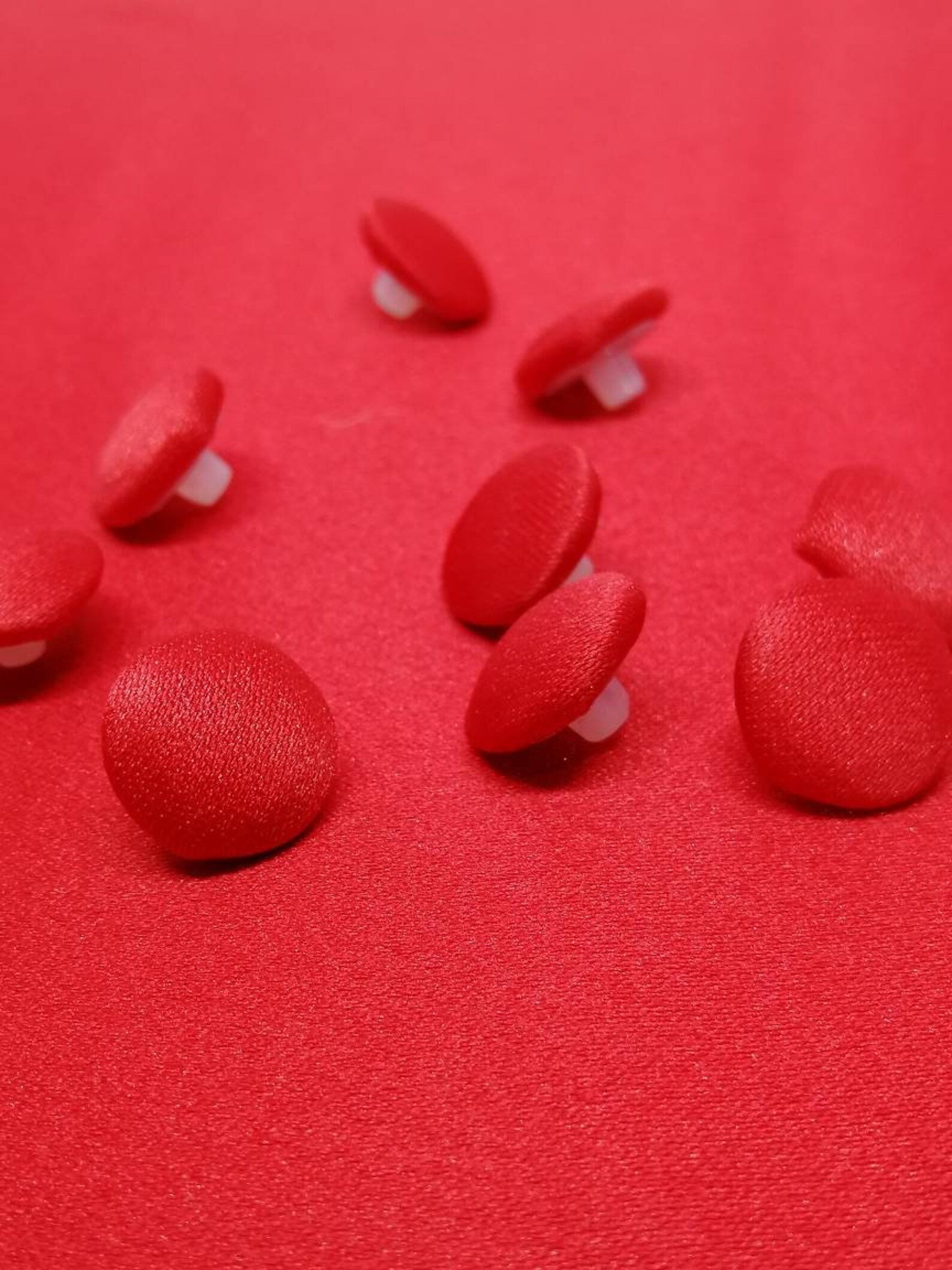 Red Buttons Red Satin Button Red Sewing Buttons Small Red Etsy