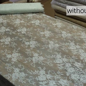 Pale mint lace fabric, French Lace, Сhantilly lace, Powder Lace, Bridal lace, Peach fabric Lace, By 1 yard, Lingerie Lace, Chantilly Lace