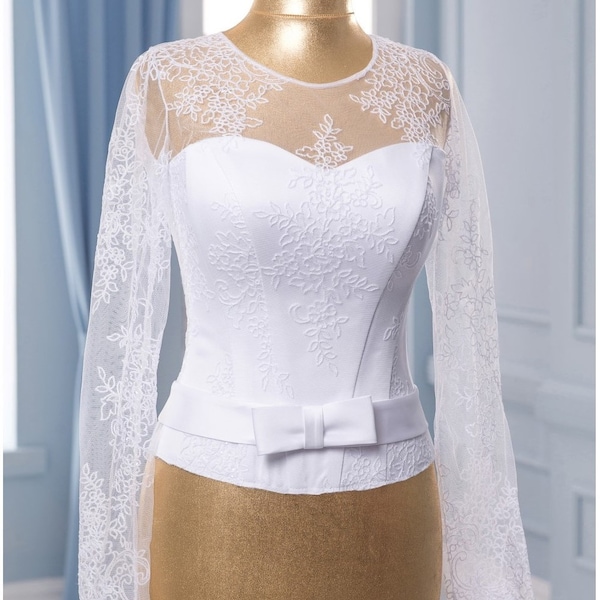 Detail for wedding dress Corset Separate detail  White Corset for wedding dress corset Wedding top Bridal top separate Wedding bodice corset