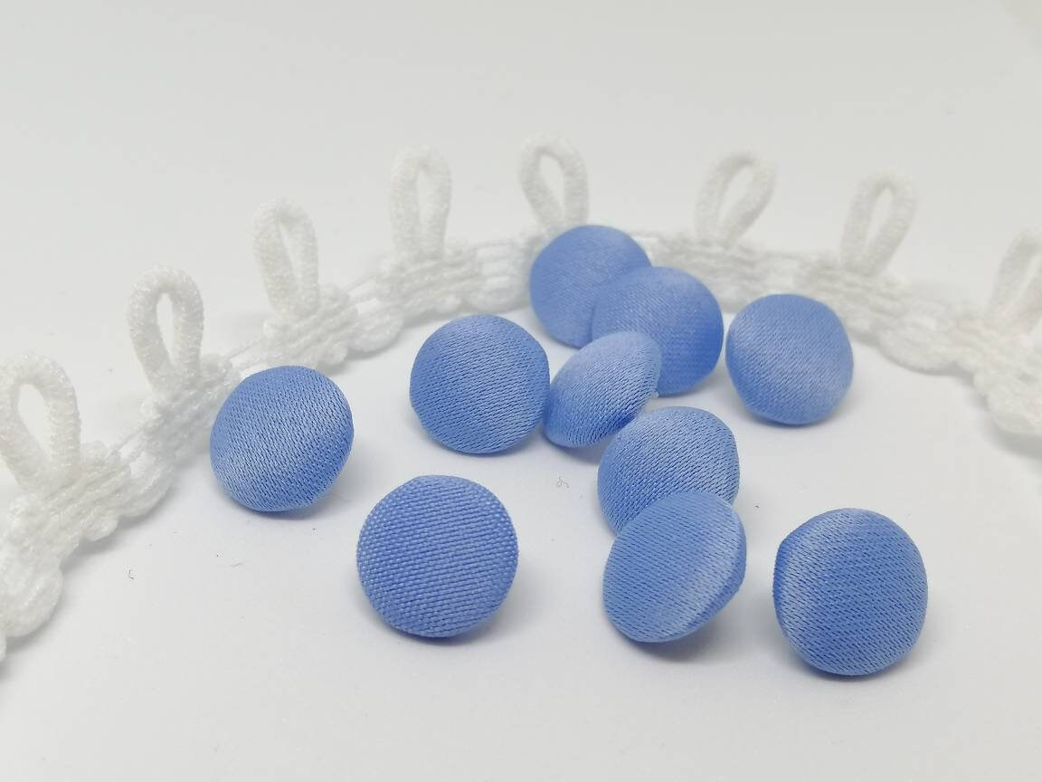 Blue Satin Fabric Buttons