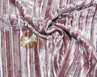 Dusty rose large pleated velvet Stretch  59'' Wide by the 1 meters Luxuriously velvet is great for apparel and decorative purposes