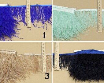 Cinta Decorativa De Plumas De Avestruz Natural - 1 Metro Para Vestidos De Fiesta, Bodas Y Manualidades (color Rosa Loto, 15-18 Cm)