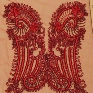 3 colors Wedding Embroidered Corset Applique Wedding Corset Applique wedding Corset applique embroidery pearls