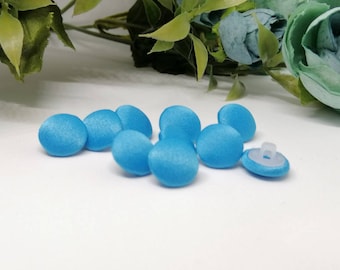 Blue Satin buttons, Bridal blue buttons, Satin buttons for Gowns, Dress, Handmade blue buttons, Covered fabric blue button, Shank button