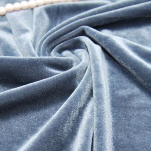 Gray Stretch Velvet Fabric 59'' Wide by the 1 Meters for Sewing Evening ...