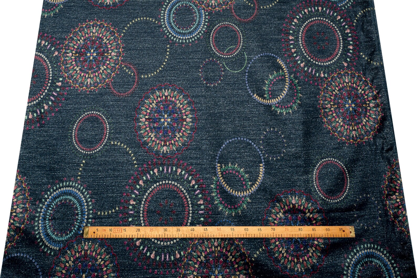 Cotton Jacquard Fabric With Lurex Navy Cotton Jacquard Fabric Etsy