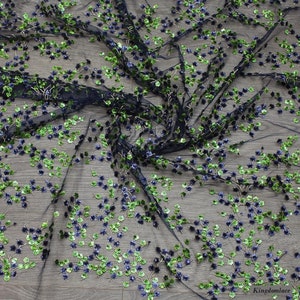 Sequin embroidery on a grid of twigs 3D lace fabric  Embroidery lace fabric Gold lace fabric Sequin bridal lace fabric Lace fabric for dress