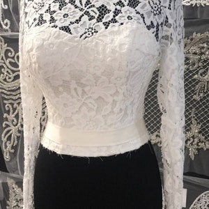 Custom lace corset for further tailoring wedding dress  Wedding Corset with long lace sleeves Separates Wedding Gown White Wedding Corsets