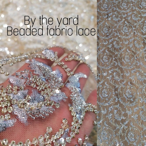 Beaded Lace Fabric - Etsy