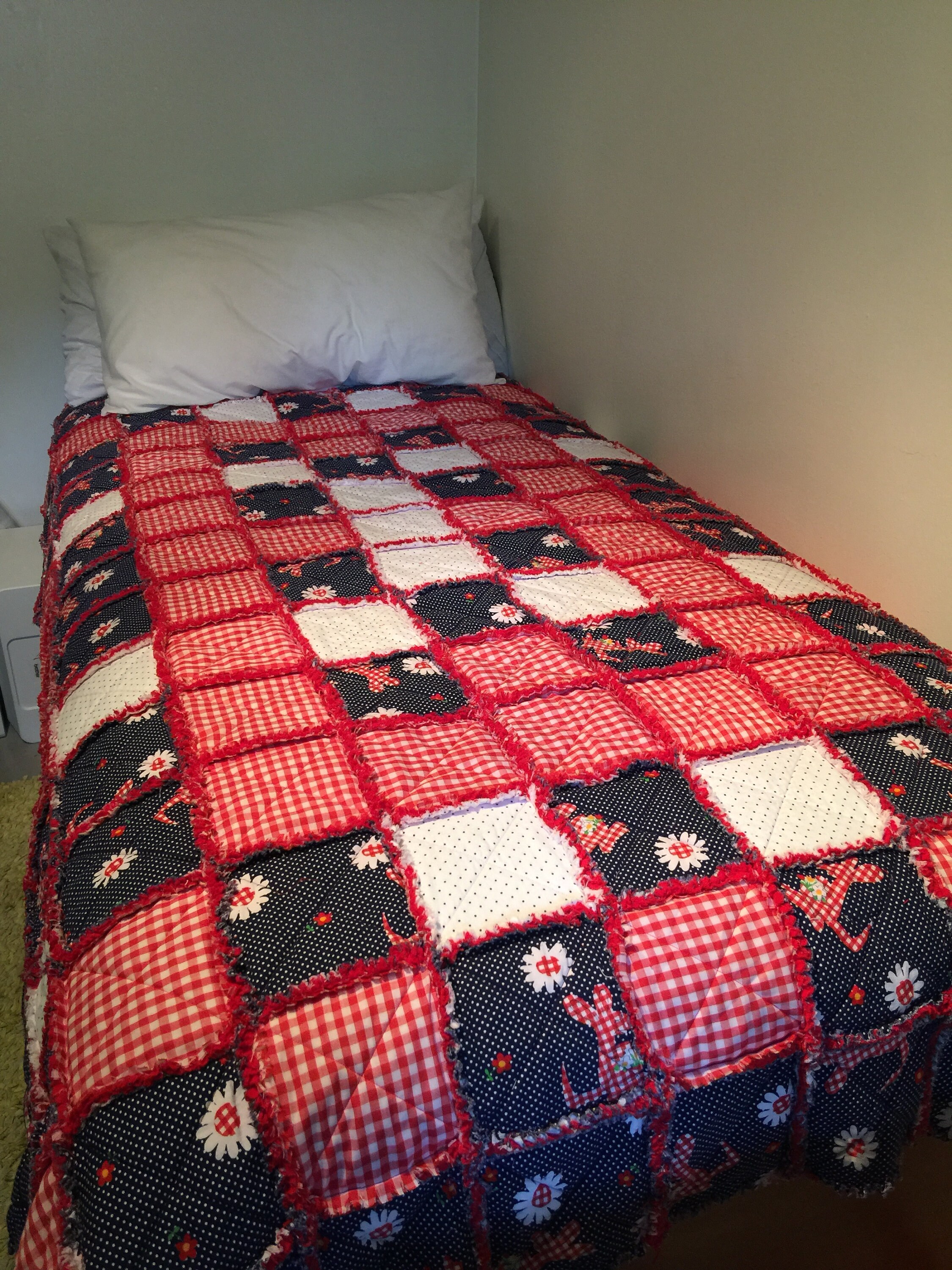 Twin Size Rag Quilt Etsy