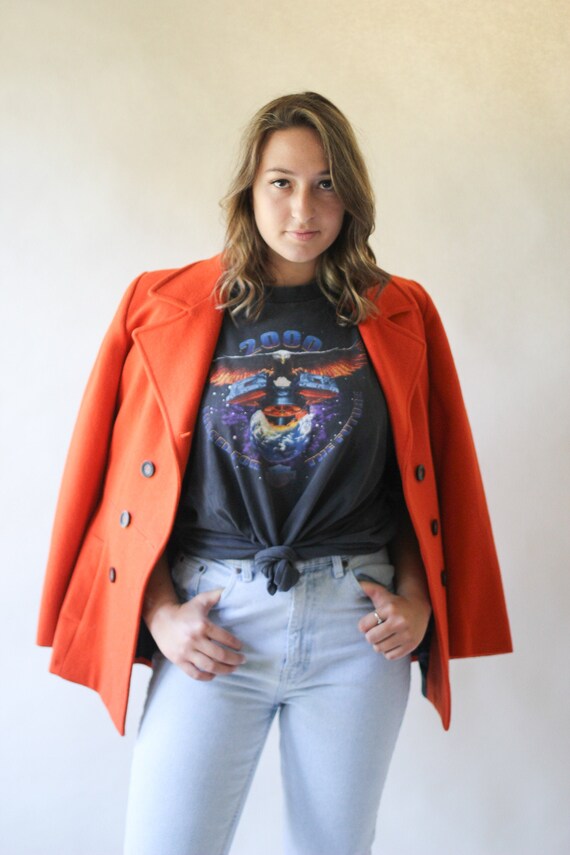 Vintage Dark Orange Pea Coat
