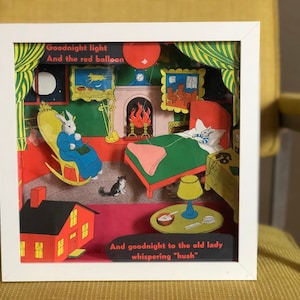 Gute Nacht Mond Wandbild klassisches Geschichtenbuch Kinderbibliothek Spielzimmer Kinderzimmer Baby Zimmer Dekor Dusche 1st Bday Geschenk Schaukasten Collage