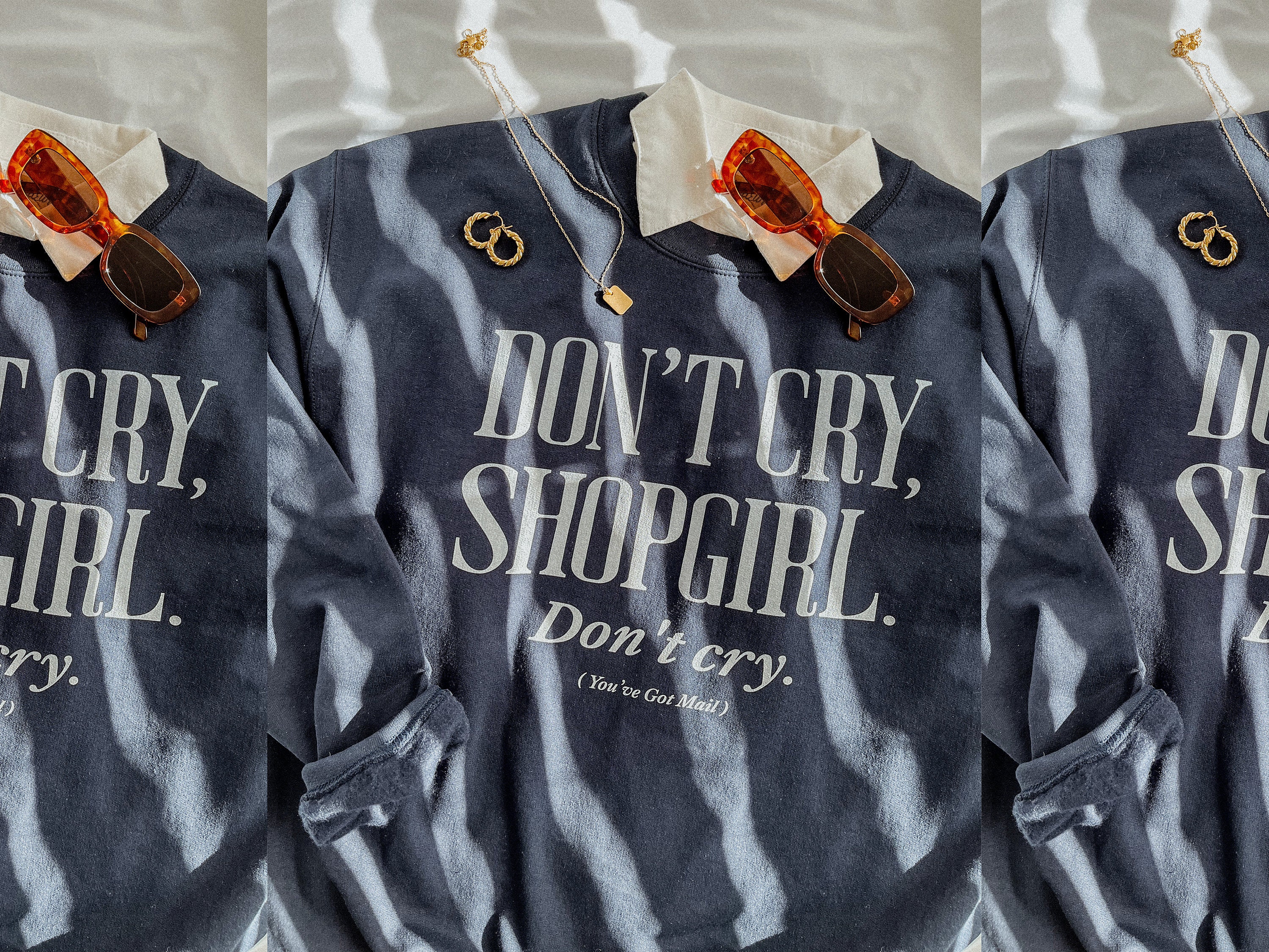 Don't Cry Shopgirl Sweatshirt | Vintage Style Sweatshirt Don't Cry Shopgirl Sweatshirt | Vintage Style Sweatshirt