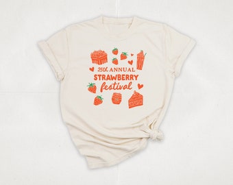 Strawberry Festival T-Shirt | Strawberry T-Shirt | Strawberry Lovers Shirt | Vintage Style Shirt | Summer Shirt | Botanical Shirt