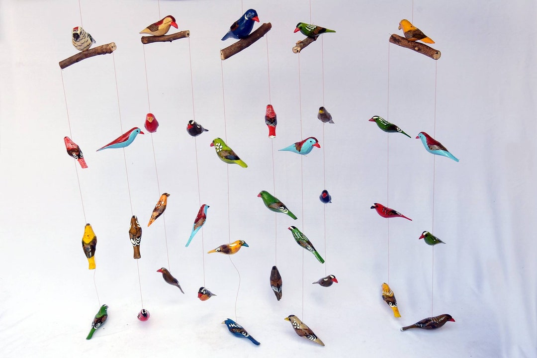 Birds Mobiles Art. Bird Mobiles. Tropical Birds Mobiles. Birds. Wooden