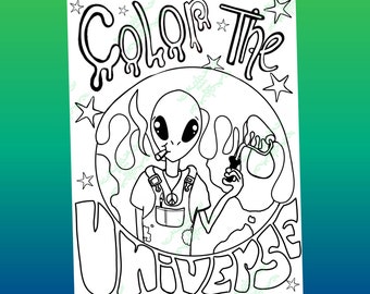 Alien Coloring Pages Etsy