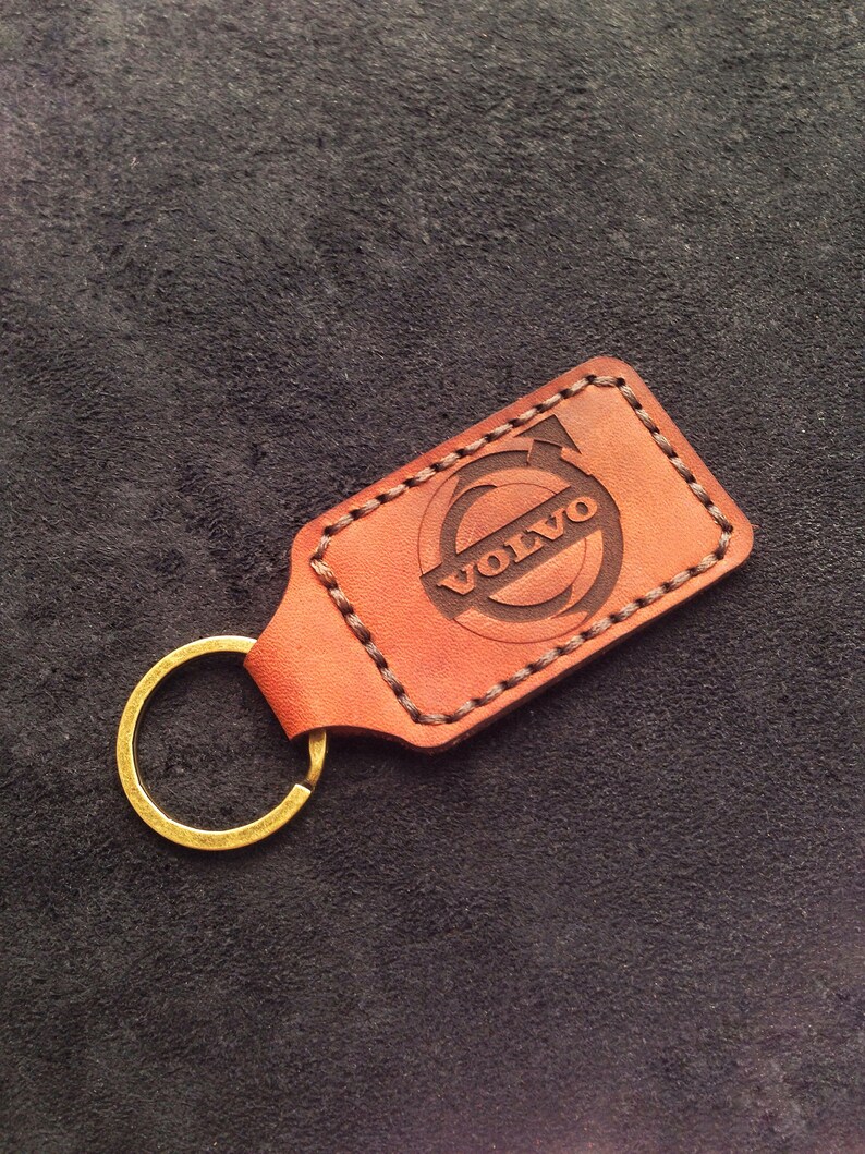 Key chain car volvo leather accessories personalised gift for Etsy