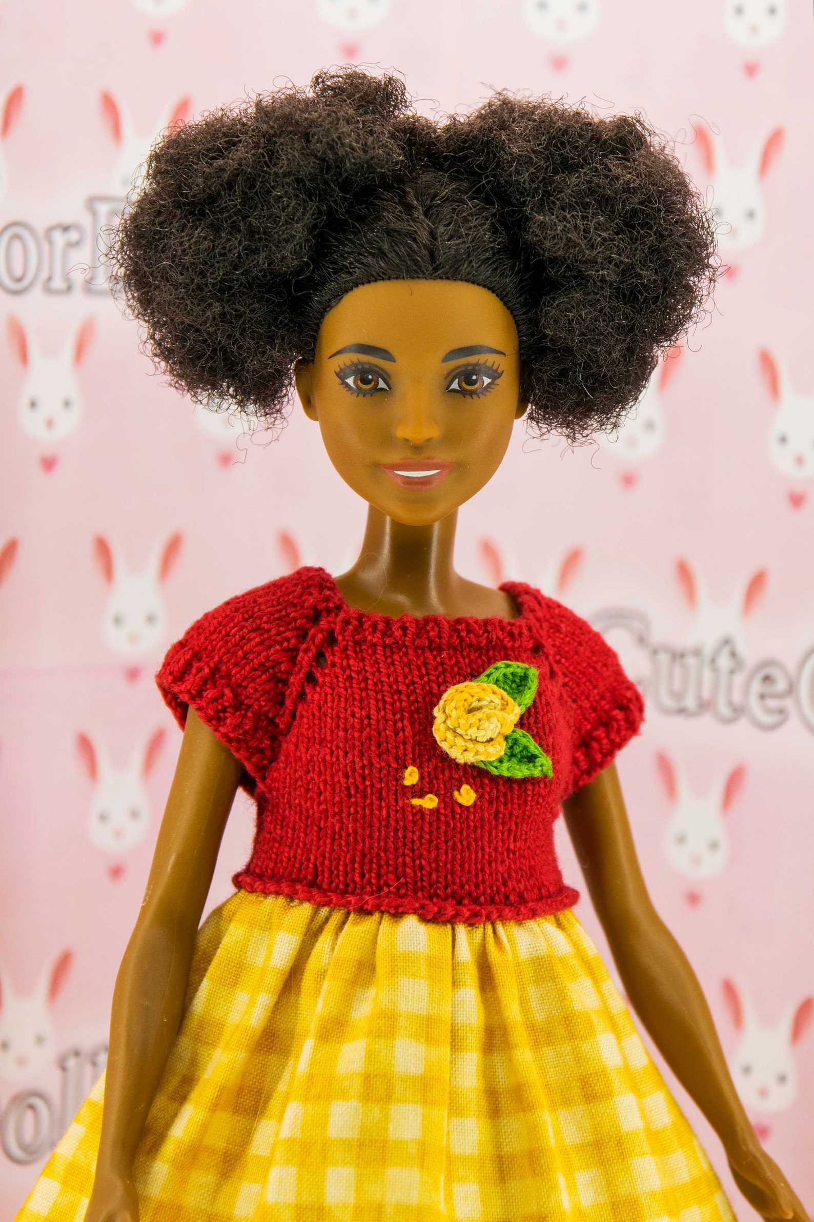 Barbie clothes red beige cute doll dress 1/6 Etsy